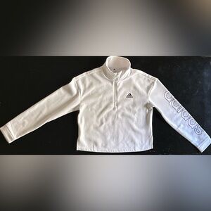 Adidas Kids White Quarter-Zip Sweatshirt